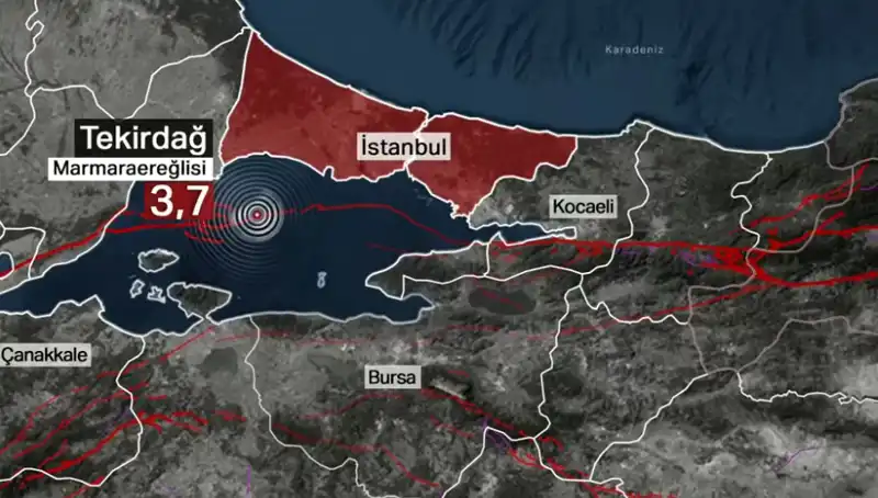 Marmara Denizi'nde 3.7 Büyüklüğünde Deprem: Uzmanlar Uyarıyor