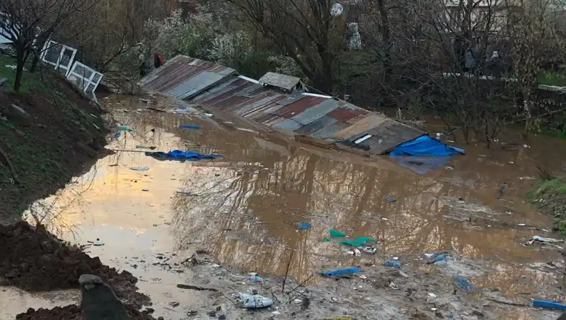 Bingöl'de Şiddetli Sağanak Yağış: Ahırlar Sular Altında Kaldı