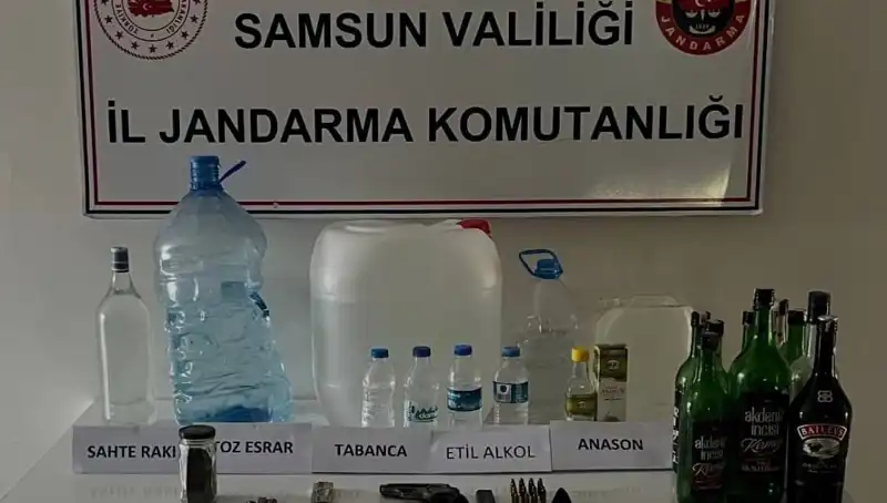 Samsun'da Sahte İçki Operasyonu: Yüzlerce Litreye El Konuldu